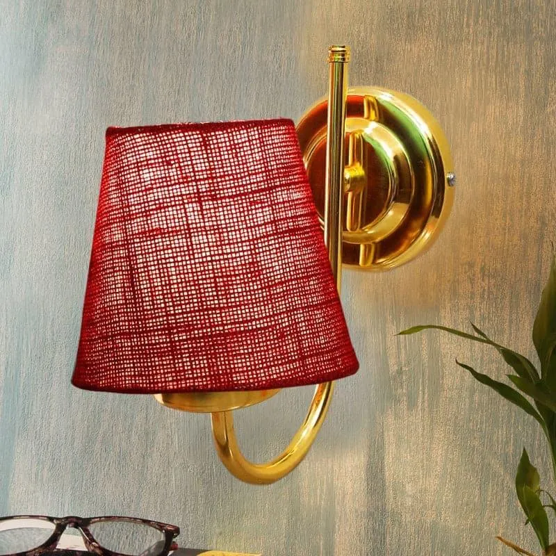 Galora Gale Fabric & Metal Wall Lamp - Red media 1