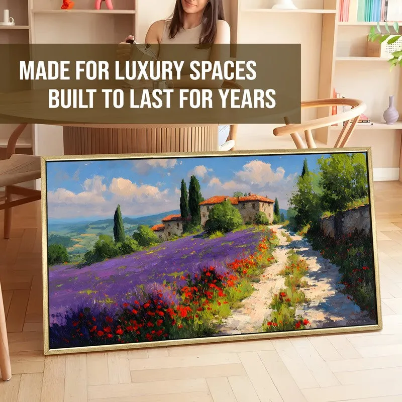 Violet & Vermilion Canvas Wall Painting With Frame media 5