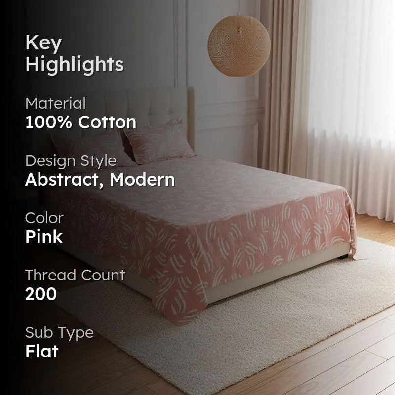 Autumn Bliss Cotton Bedsheet (Rust) - 200 TC media 2