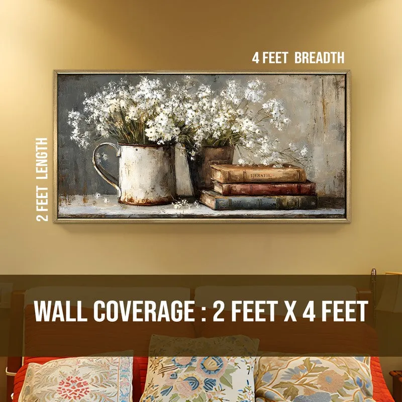 Porcelain Petals Canvas Wall Painting With Frame media 8