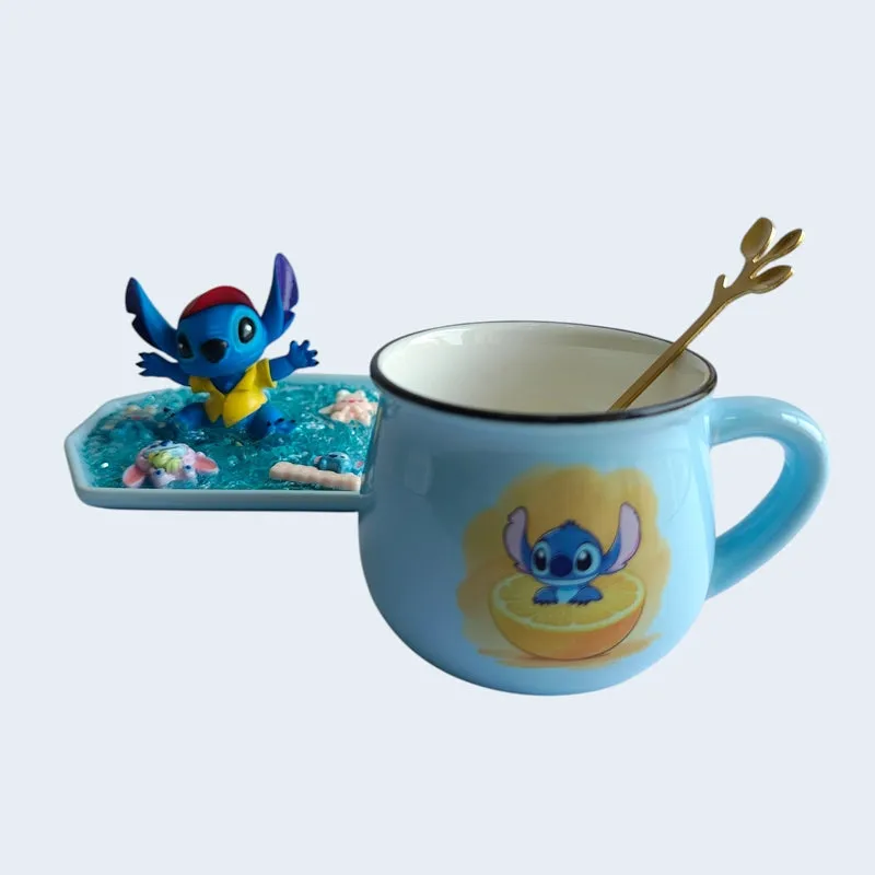 Citrus Splash Stitch Ceramic Coffee Mug With Tray (180 mL) - 7