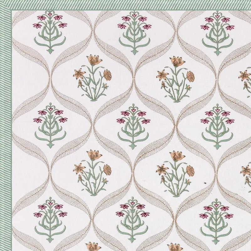 SignatureWhite Cotton Table Cover - Pink,Beige media 6