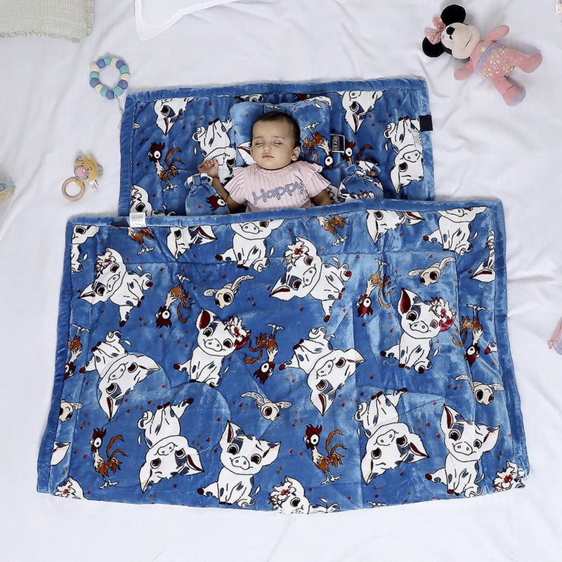 Monte Carlo Whimsical Cow Kids Blanket (Blue) - 1400 GSM