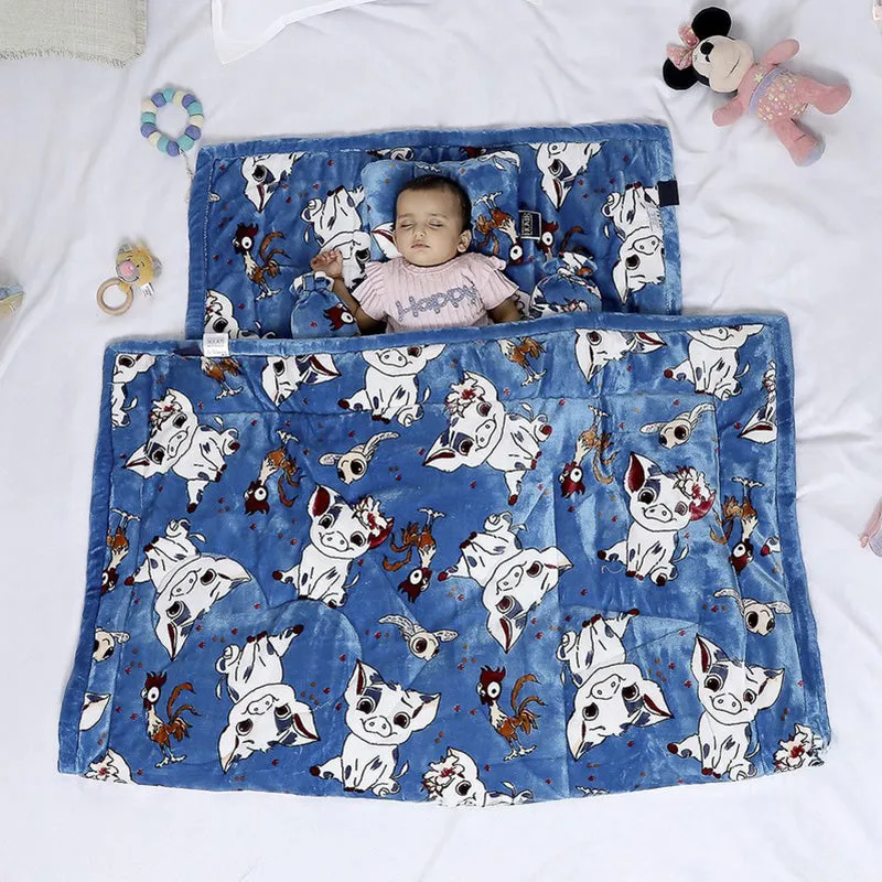 Monte Carlo Whimsical Cow Kids Blanket (Blue) - 1400 GSM media 1