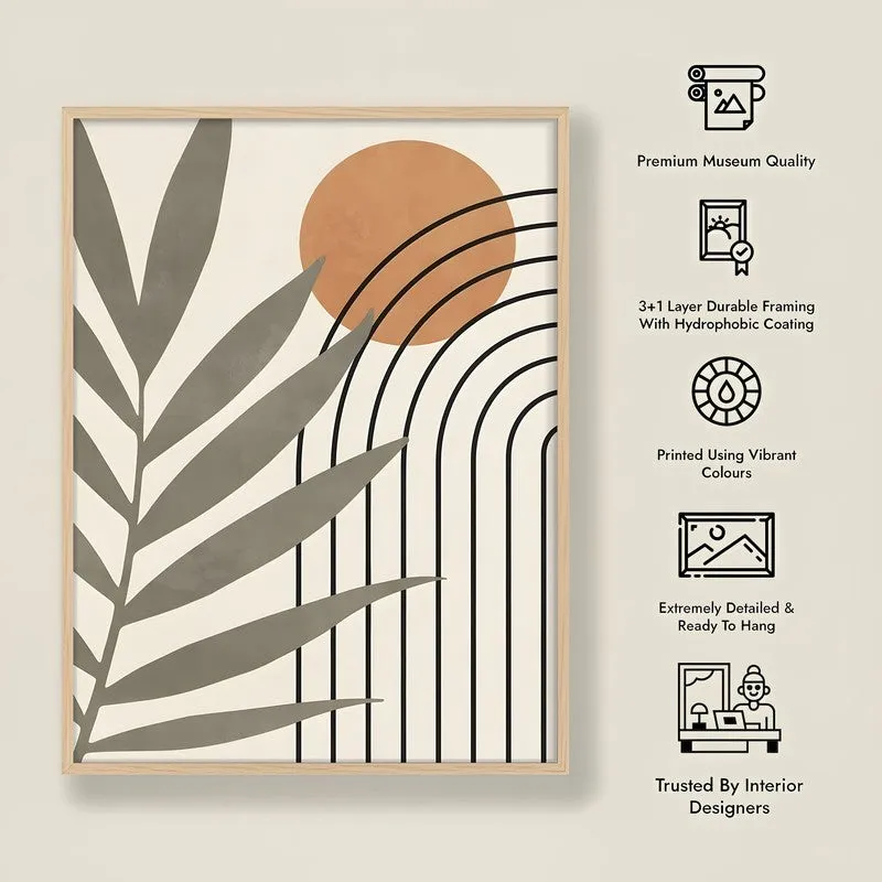 Desert Botanica Canvas Wall Painting With Brown Frame media 9