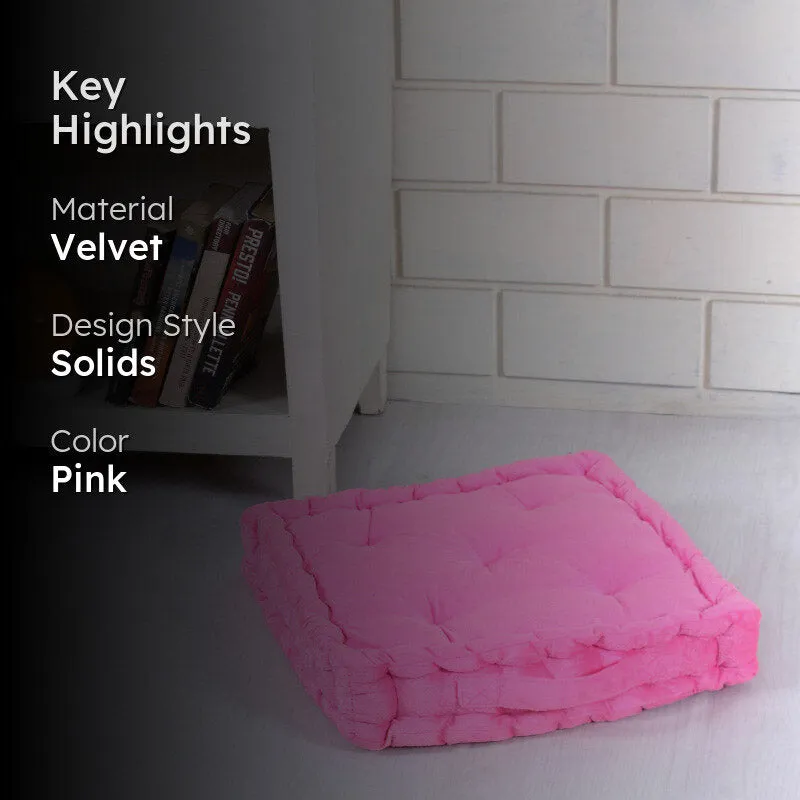 Roe Velvet Floor Cushion - Pink media 2