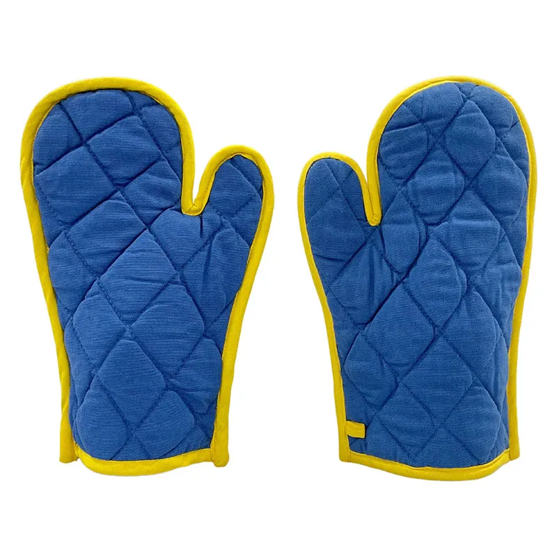 Swayam Teplo Kitchen Gloves (Royal Blue & Yellow) - Set Of Two media 3