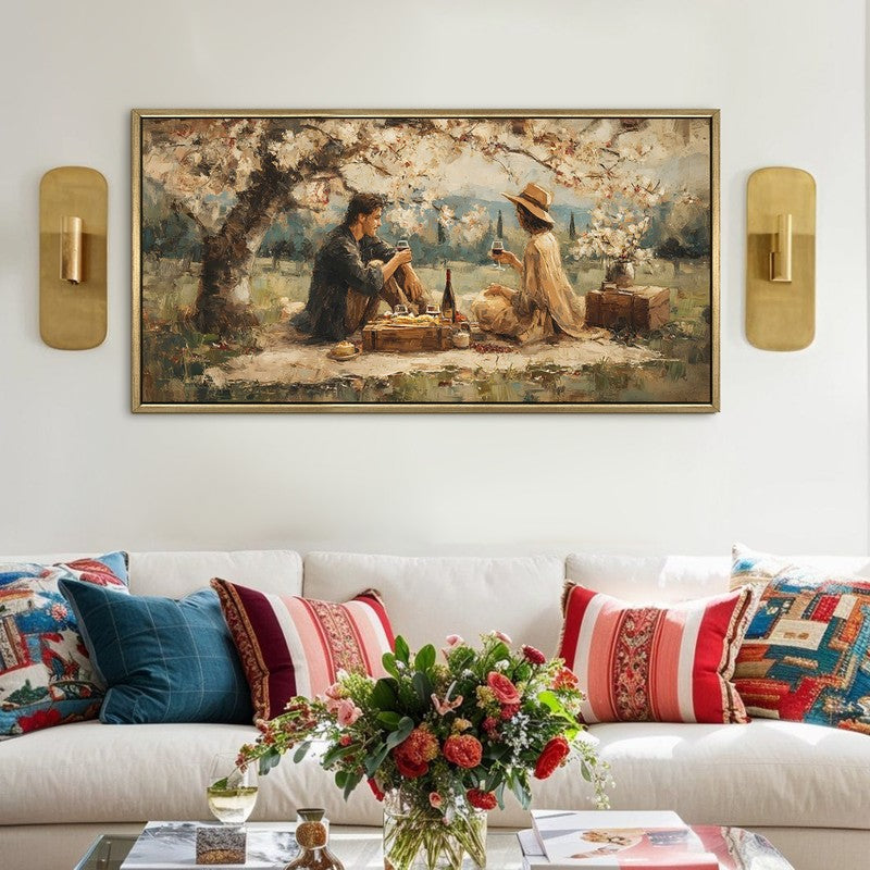 Petal Rain Canvas Wall Painting With Frame
