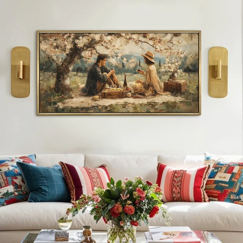 Petal Rain Canvas Wall Painting With Frame media 1