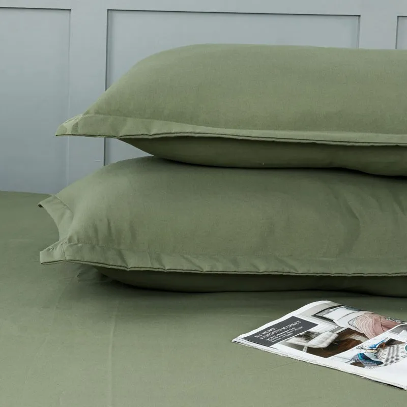 Cloud Drift Fitted Microfiber Bedsheet (Dark Green) - 140 GSM media 7