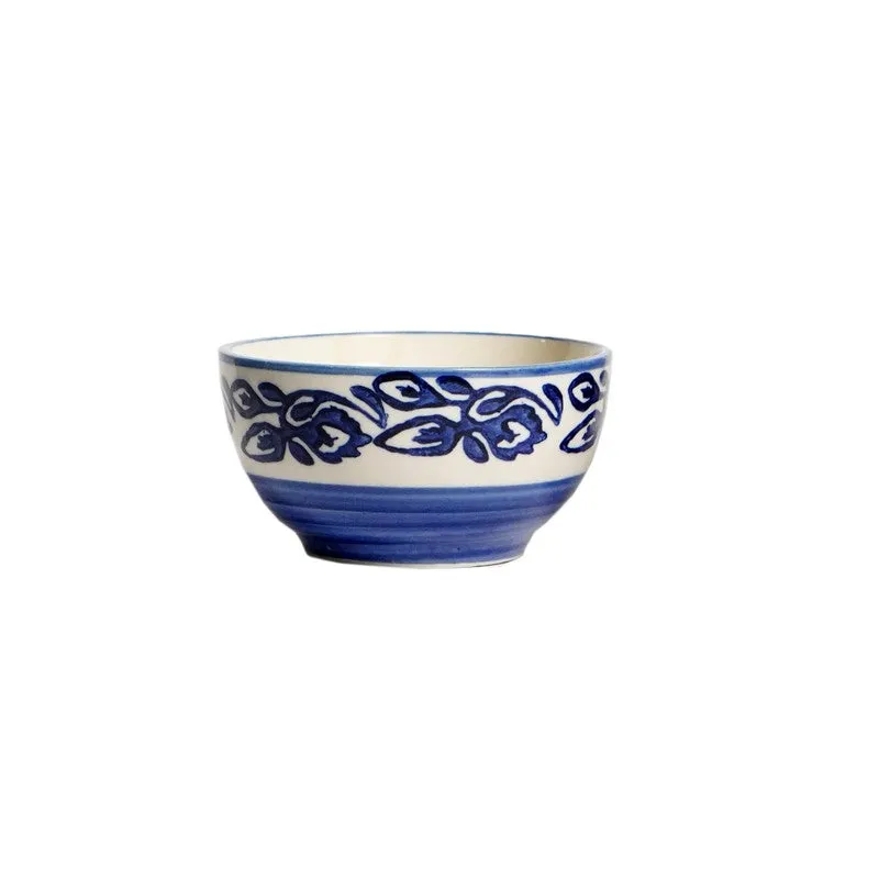 BiteNest Ceramic Snack Bowls (White,Blue, 150 mL Each) - Set Of Six media 5