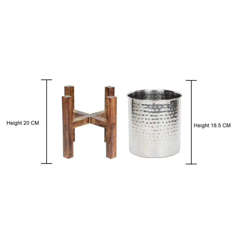 Hita Stainless Steel Planter - Silver media 4