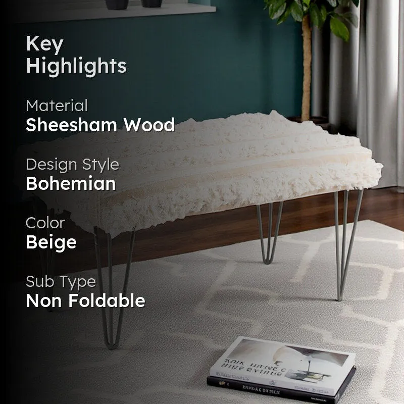 Eryx Sheesham Wooden Bench - Beige media 2