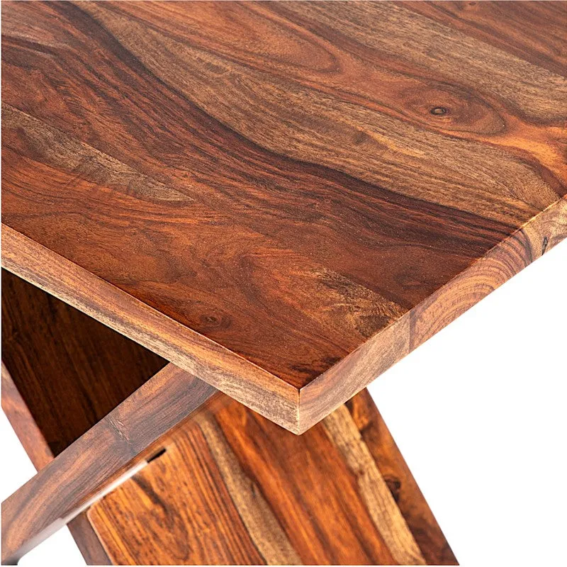 Everox Sheesham Wooden Side & Bedside Table (Brown) - Set Of Two media 8