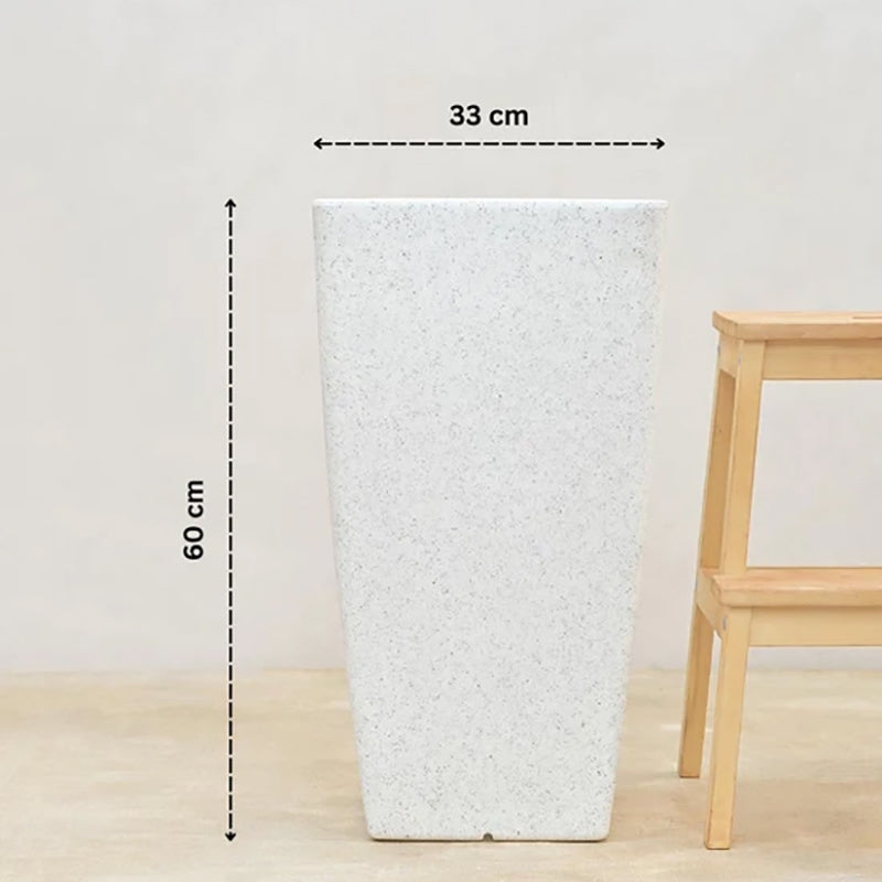 Ugaoo Lava Bloc Plastic Planter - White media 7