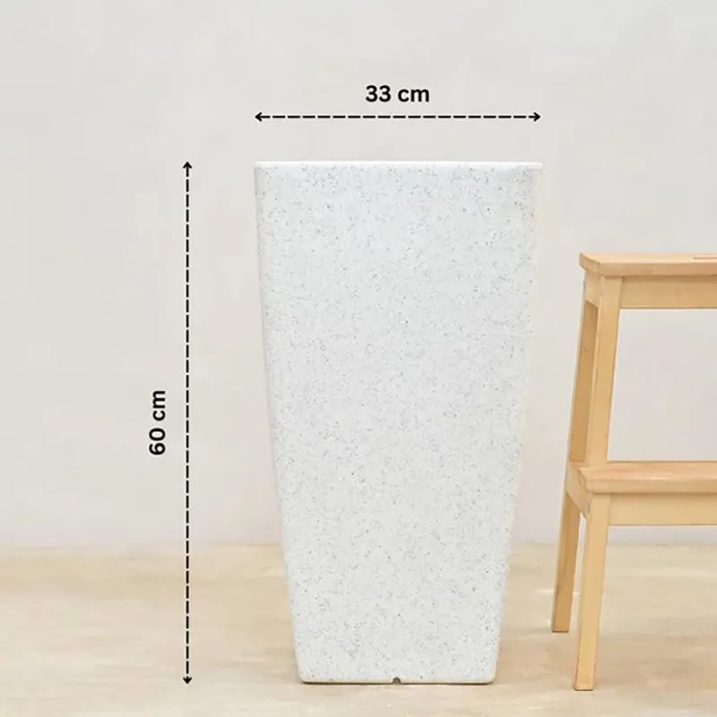 Ugaoo Lava Bloc Plastic Planter - White media 7