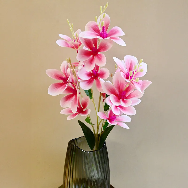 Violaire Polyester Artificial Flower Stick - Pink & White media 5
