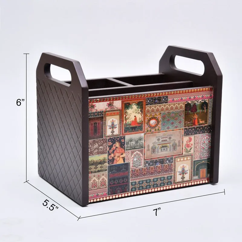 Compact Black Wooden Cutlery Stand media 6