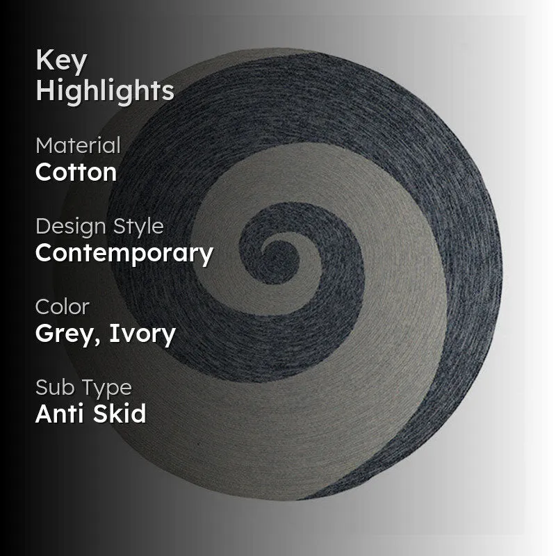 Spiral Zone Round Cotton Rug media 2