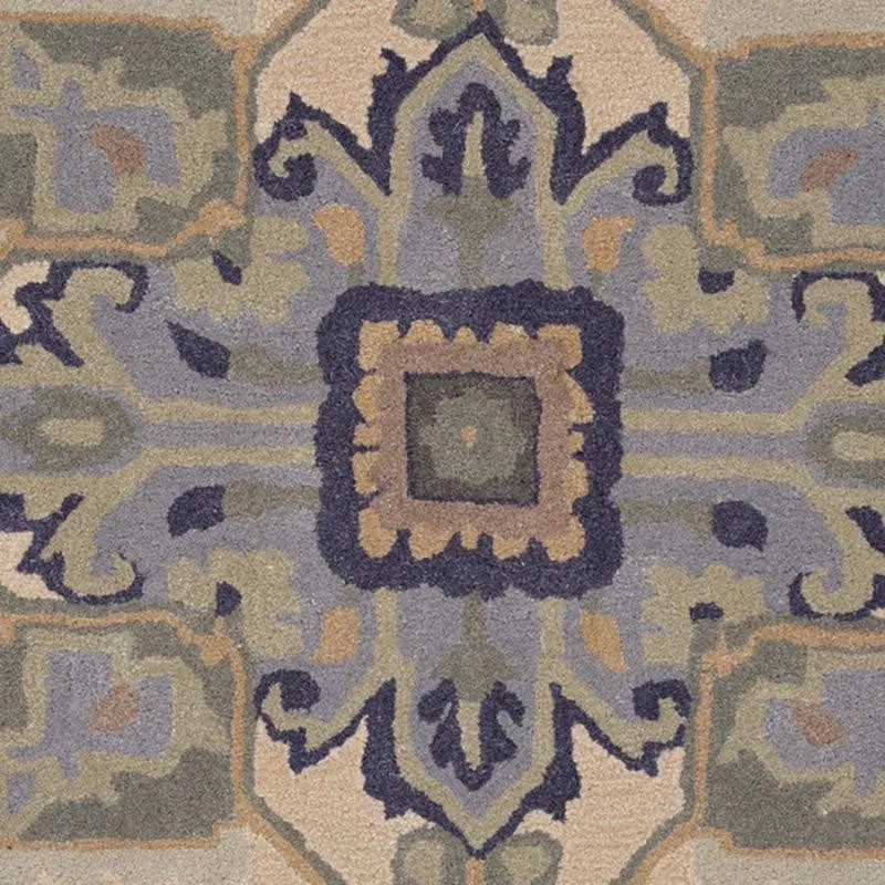 Pavati Hand Tufted Ethnic Wool & Nylon Carpet - Blue media 6