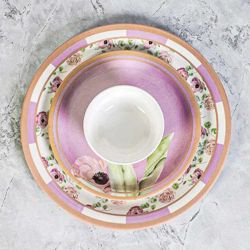 Daisy Delve Melamine Dinner Set - 33 Piece Set - 4