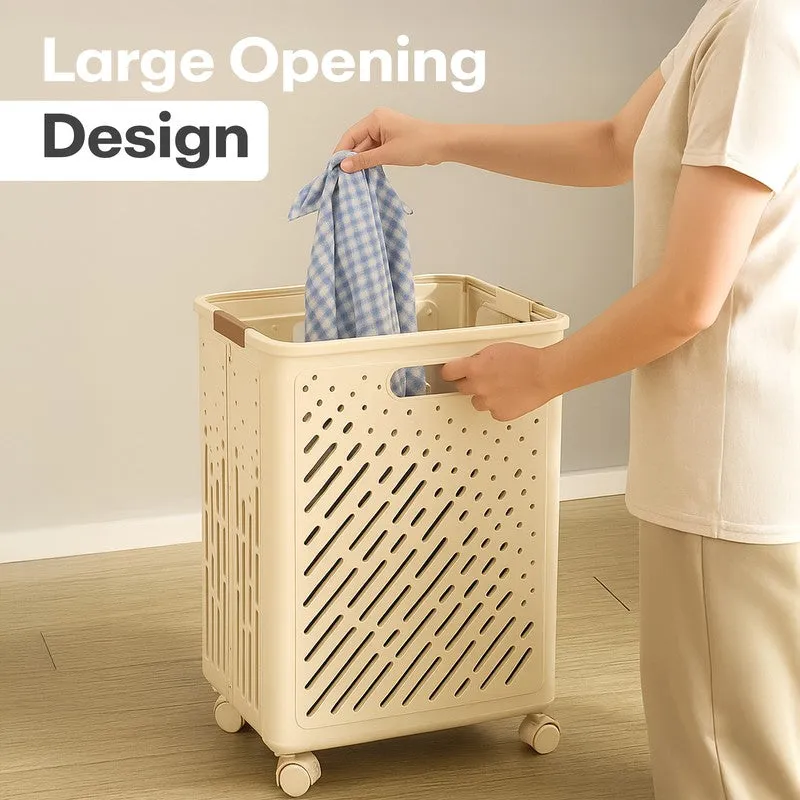 Rioware LinenMove Rolling Laundry Basket - Beige media 9