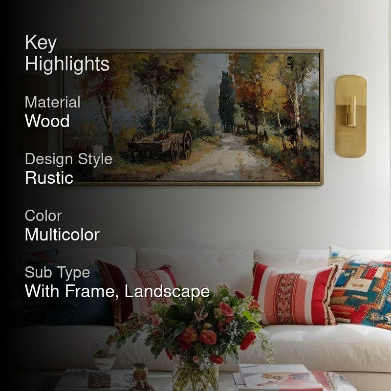 Serene Forest Cottage Road Wall Art media 2