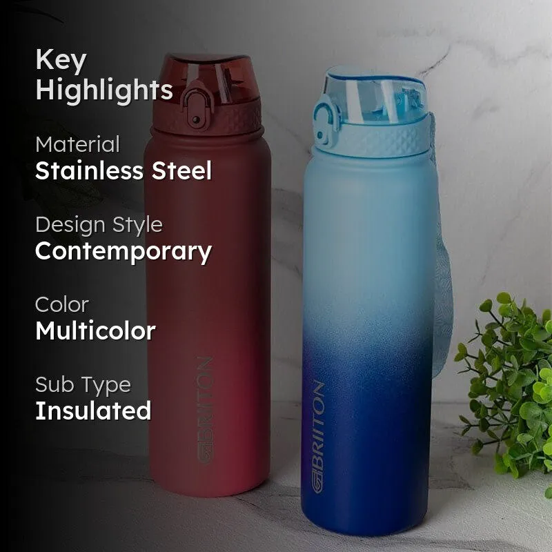 Hydrona Hot & Cold Thermos Water Bottle (Blue & Red, 1000 mL Each) - Set Of Two media 2