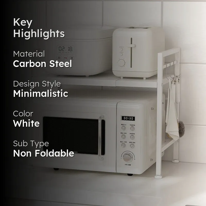 Esto Expandable Carbon Steel Microwave Stand with Adjustable Shelves media 2