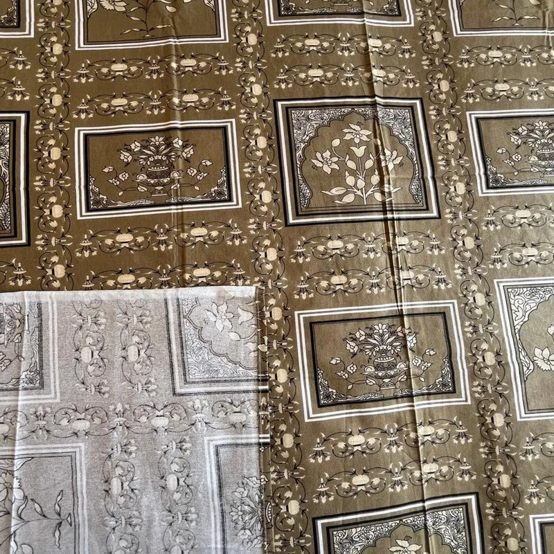 Kalaash Cotton Bedsheets (Brown) - 400 TC media 6