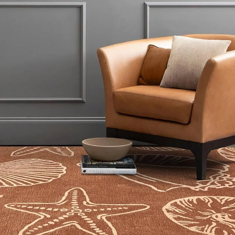Seashell Hand Tufted Swirl Kids Wool & Nylon Carpet - Rust Orange media 8