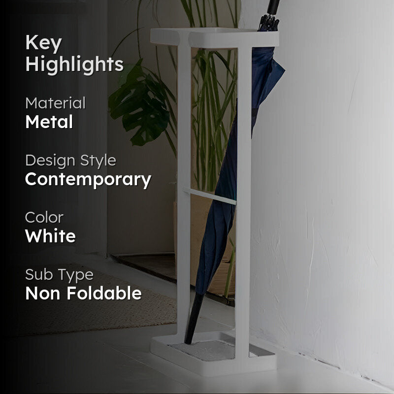 Foundry Metal Umbrella Stand - White media 2