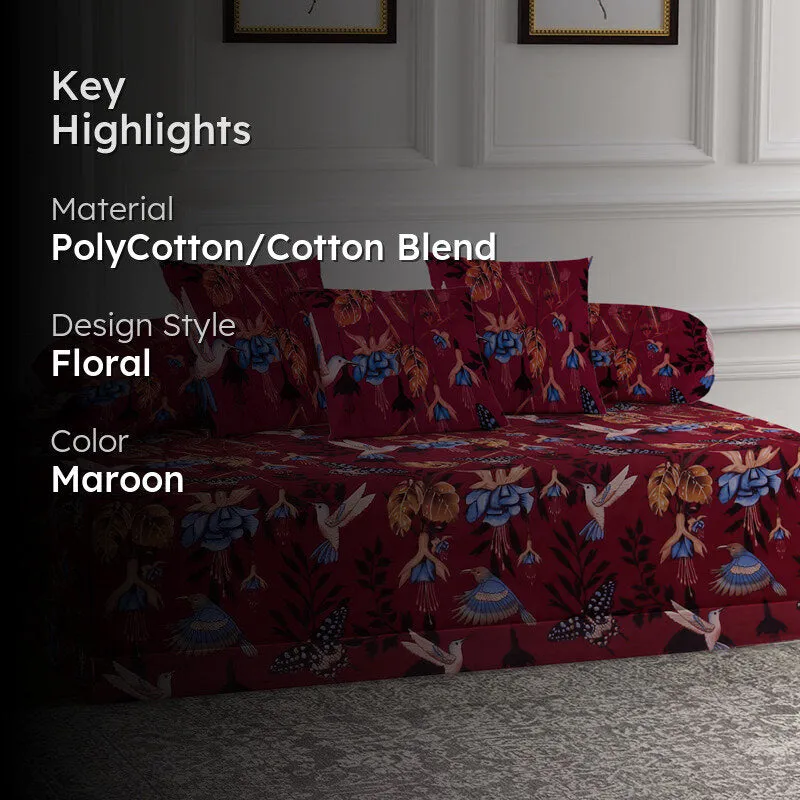Maroon Mist Diwan Set - Six Piece Set media 2