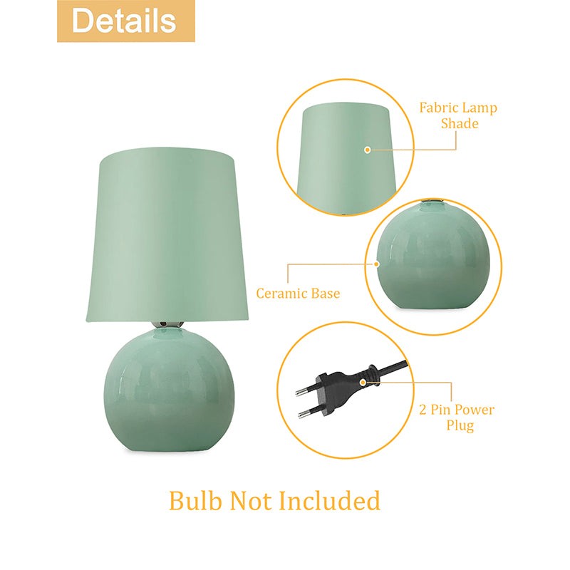 Ibex Orb Ceramic Fabric Table Lamp - Green media 6