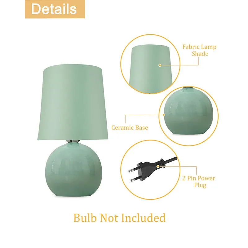 Ibex Orb Ceramic Fabric Table Lamp - Green media 6