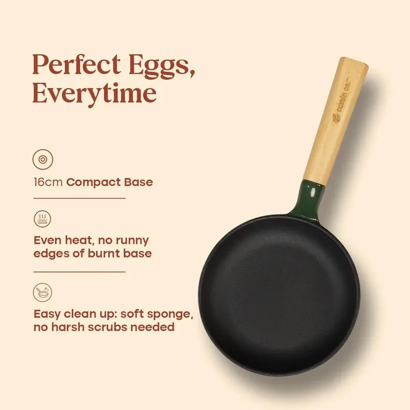 Cumin Co Enamel Cast Iron Frying Pan (Green) - 750 mL media 9