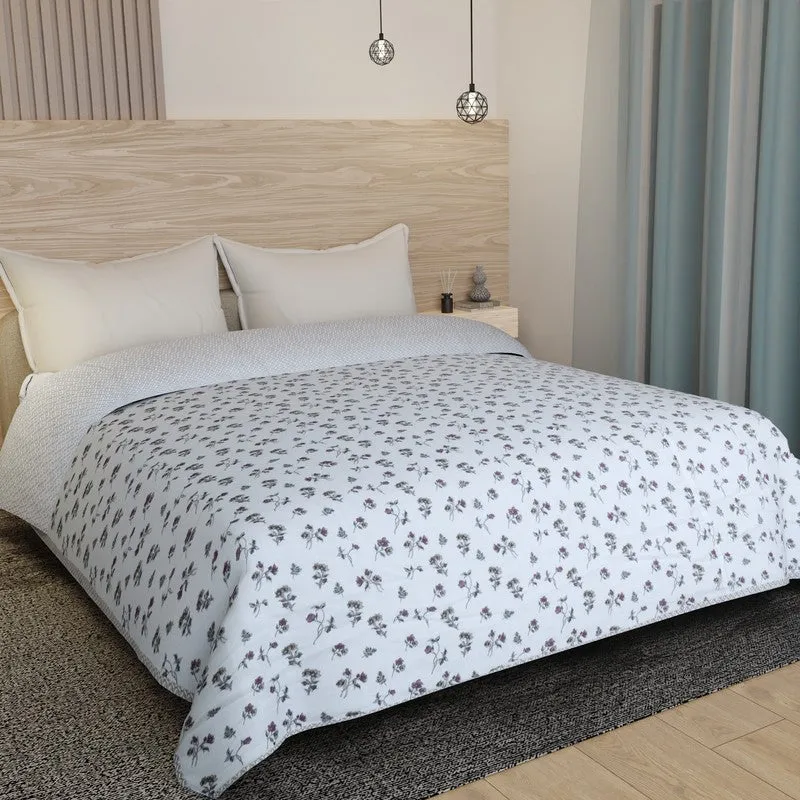 Floral Mist Printed Cotton Dohar (Pink,White) - 120 GSM media 3