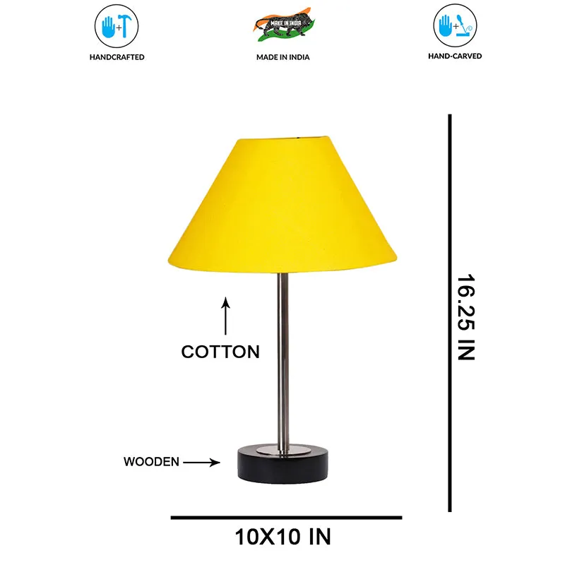 Cotin II Rodin Wooden Table Lamp - Yellow,Silver,Black media 7