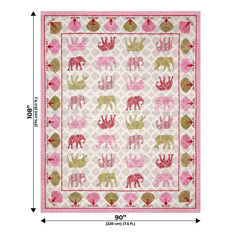 Gajendra Regal Cotton Bedsheet (Pink,Green) - 180 TC media 5