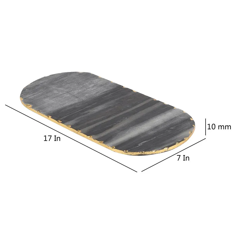 Oblixia Marble Serving Platter - Charcoal media 6