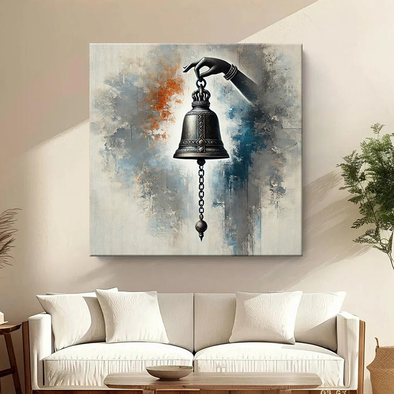 Sacred Bell In Divine Hand Poly Canvas Wall Painting
