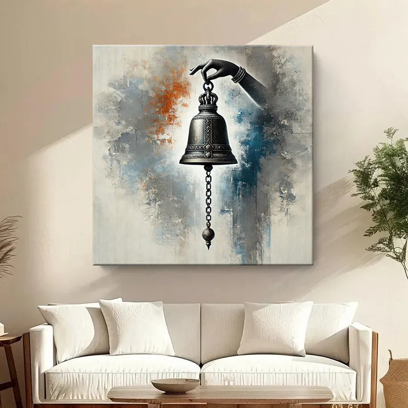 Sacred Bell In Divine Hand Poly Canvas Wall Painting media 1