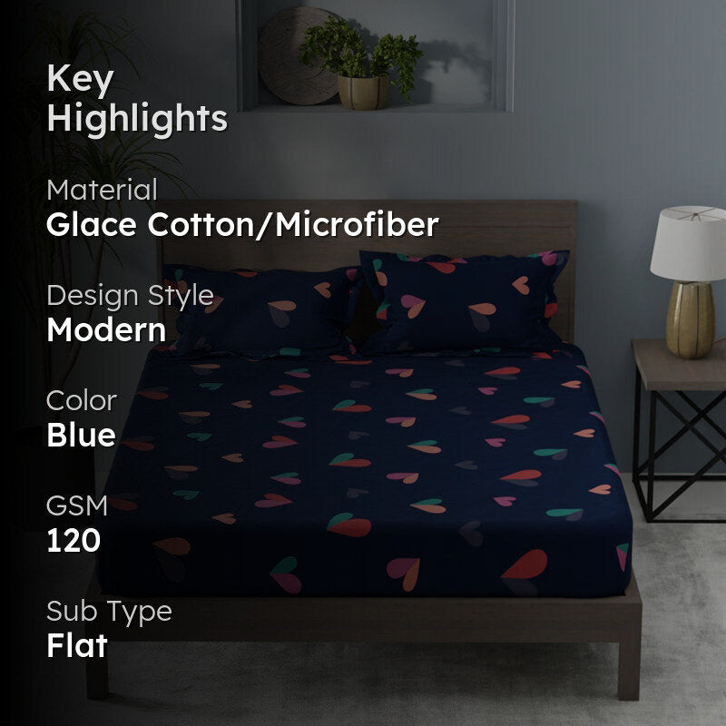Little Heart Single Microfiber Bedsheet - 120 GSM media 2