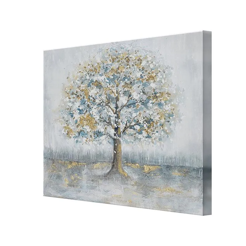 Tranquil Tree With White And Golden Foliage Wall Painting media 4