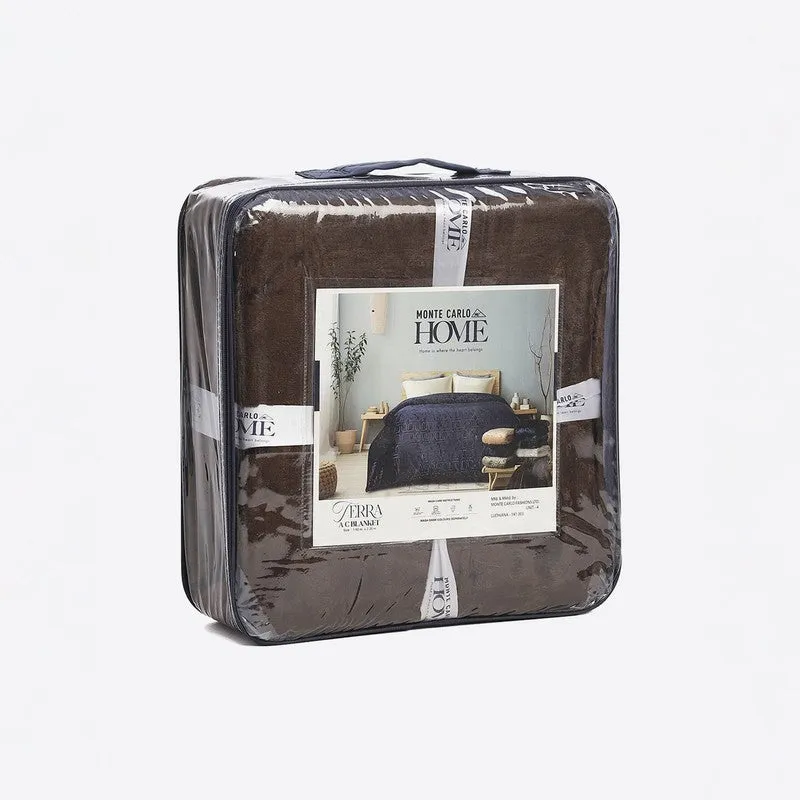 Monte Carlo Warmora Geometric Print Polyester Blanket (Coffee) - 210 GSM media 7