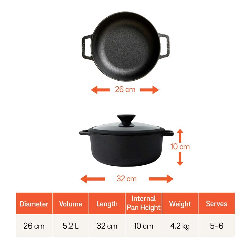 Meyer Cast Iron Cooking Pot with Lid - 5200 mL media 9
