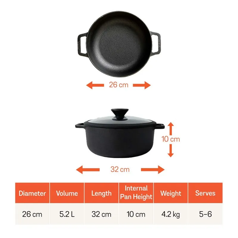 Meyer Cast Iron Cooking Pot with Lid - 5200 mL media 9