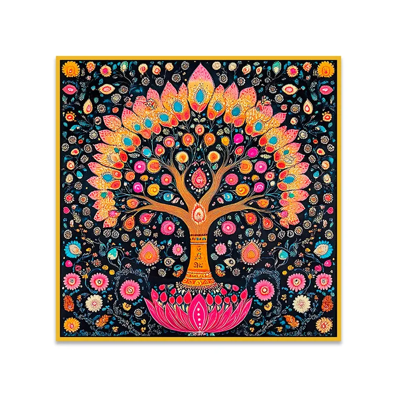 Sylavan Trance Canvas Wall Painting With Frame - Gold media 5