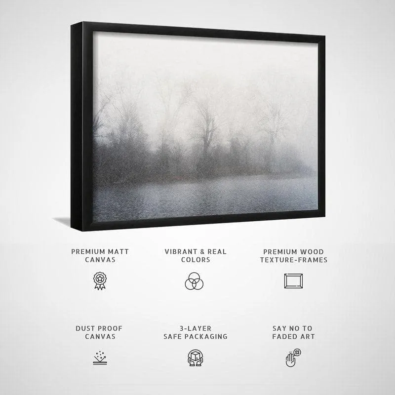Misty Mood Landscape Wall Painting -Black & Grey media 5