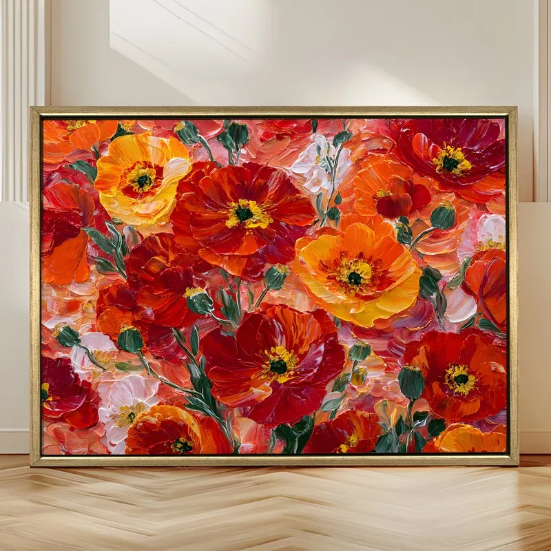 Wildflower Ember Canvas Wall Painting With Frame media 4
